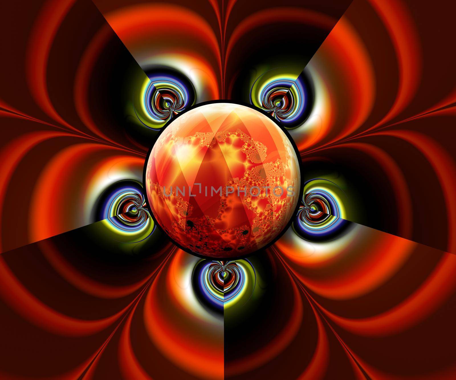 Computer generated abstract colorful fractal artwork for creative design, art, home decoration and entertainment