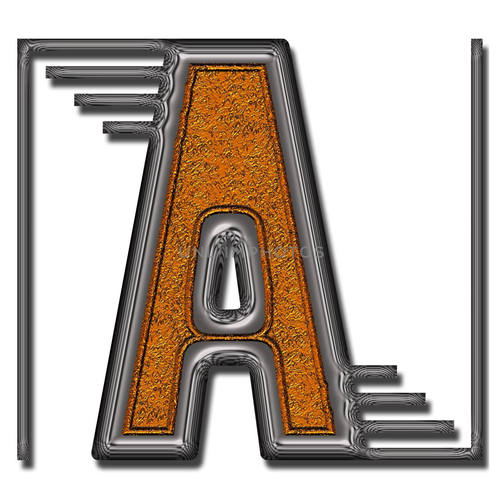 3D render of double metal alphabet letter by stocklady