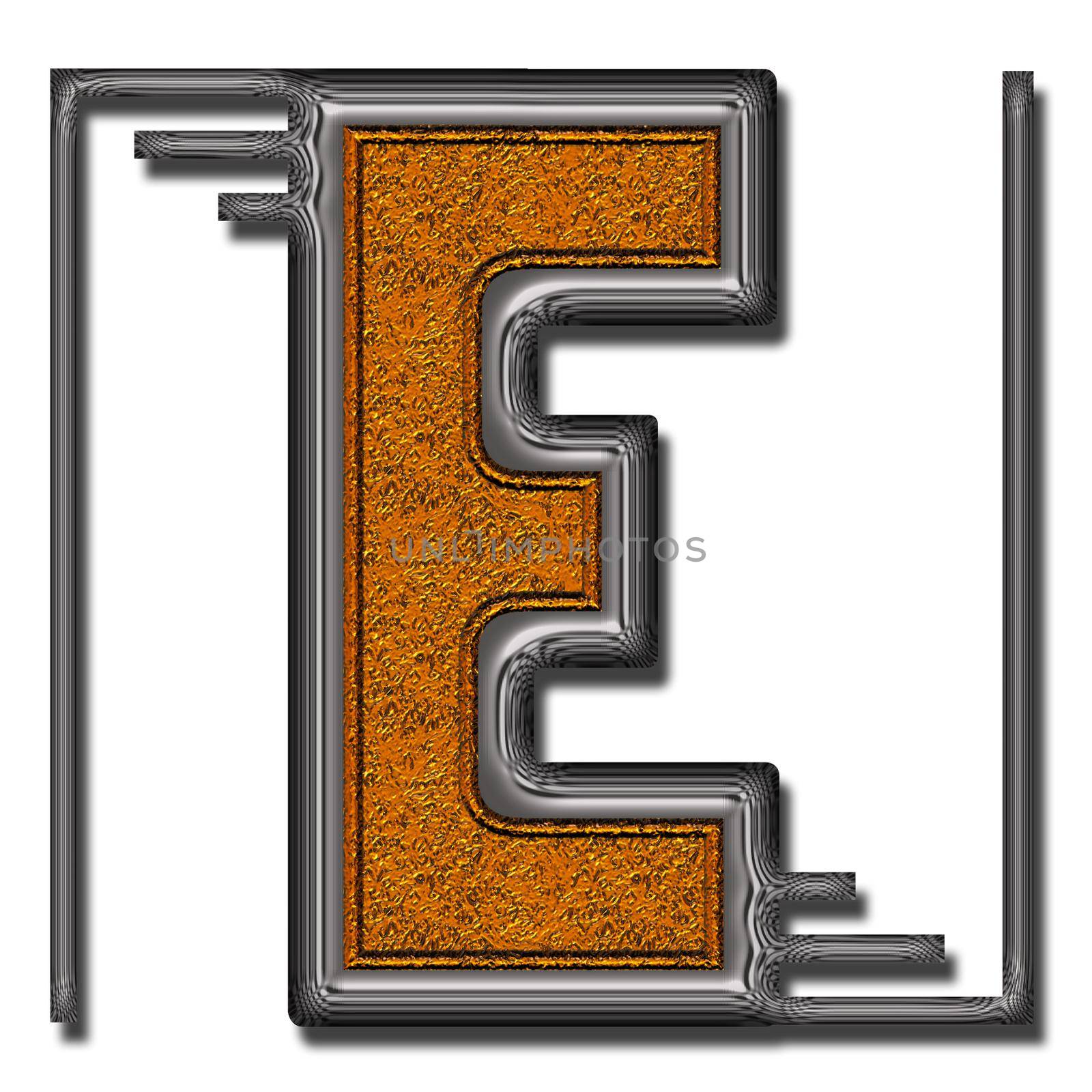 3D render of double metal alphabet letter by stocklady