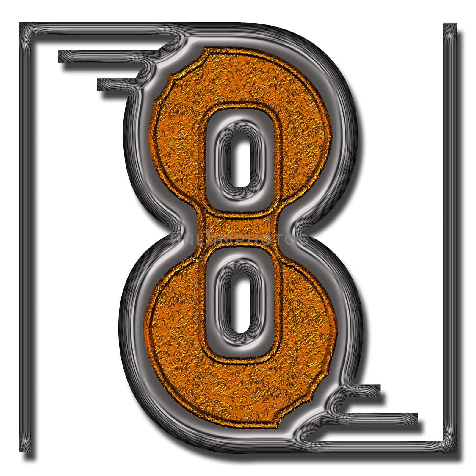 3D render of unique double metal pattern and texture ornament number