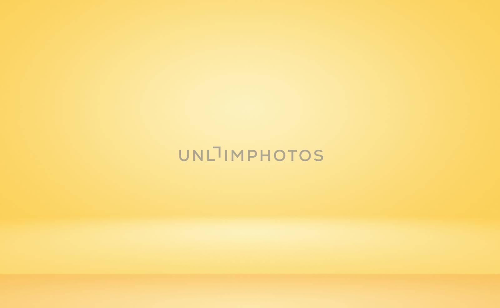 Abstract solid of shining yellow gradient studio wall room background