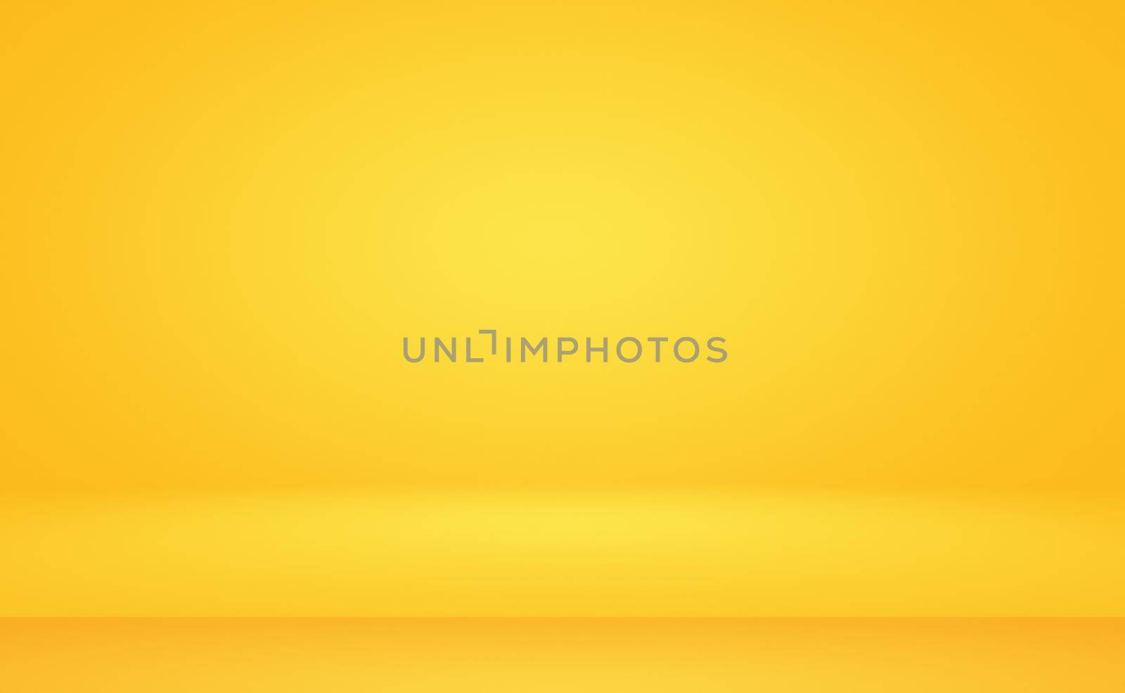 Abstract solid of shining yellow gradient studio wall room background