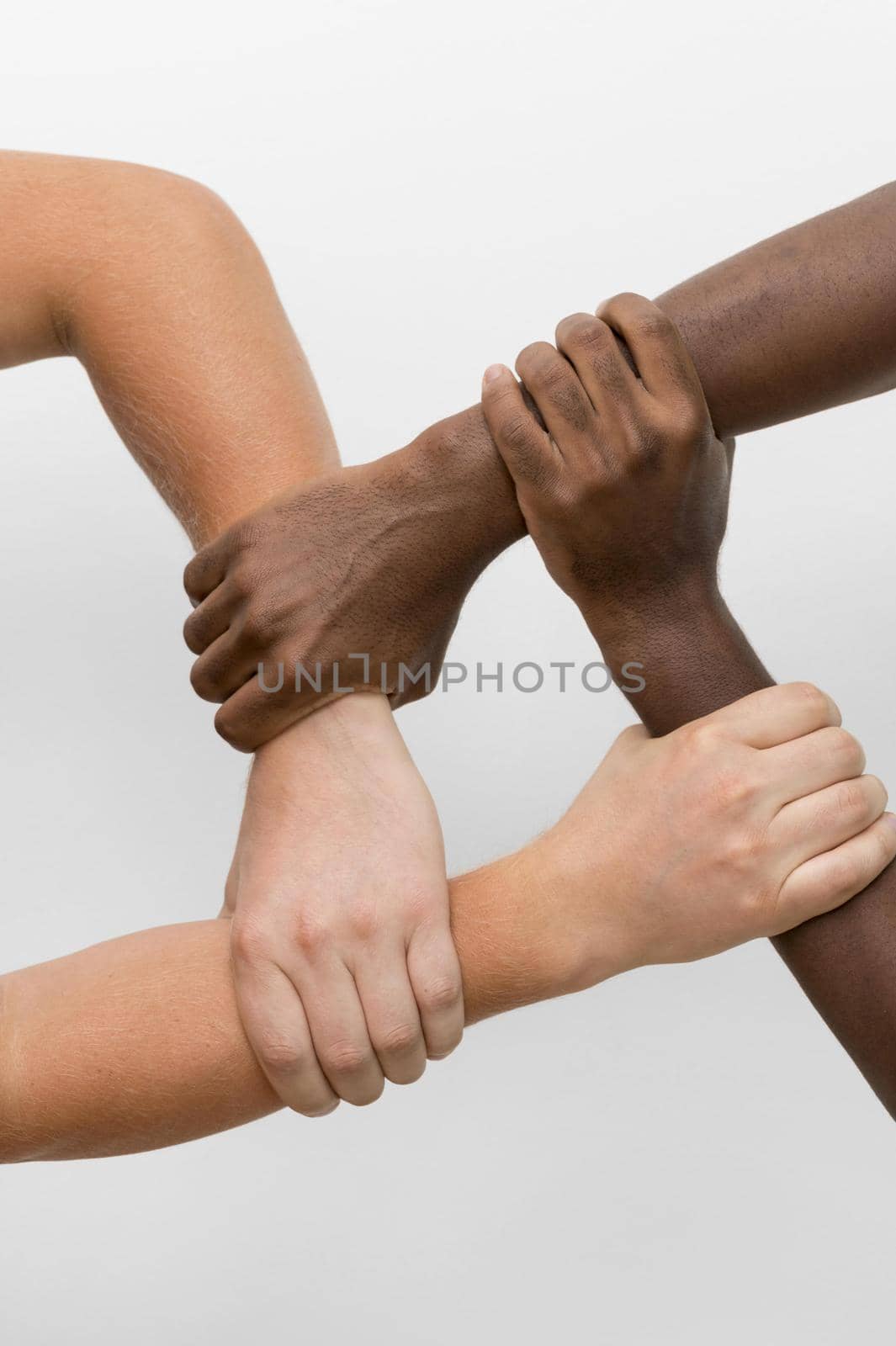 multiracial hands coming together. Resolution and high quality beautiful photo