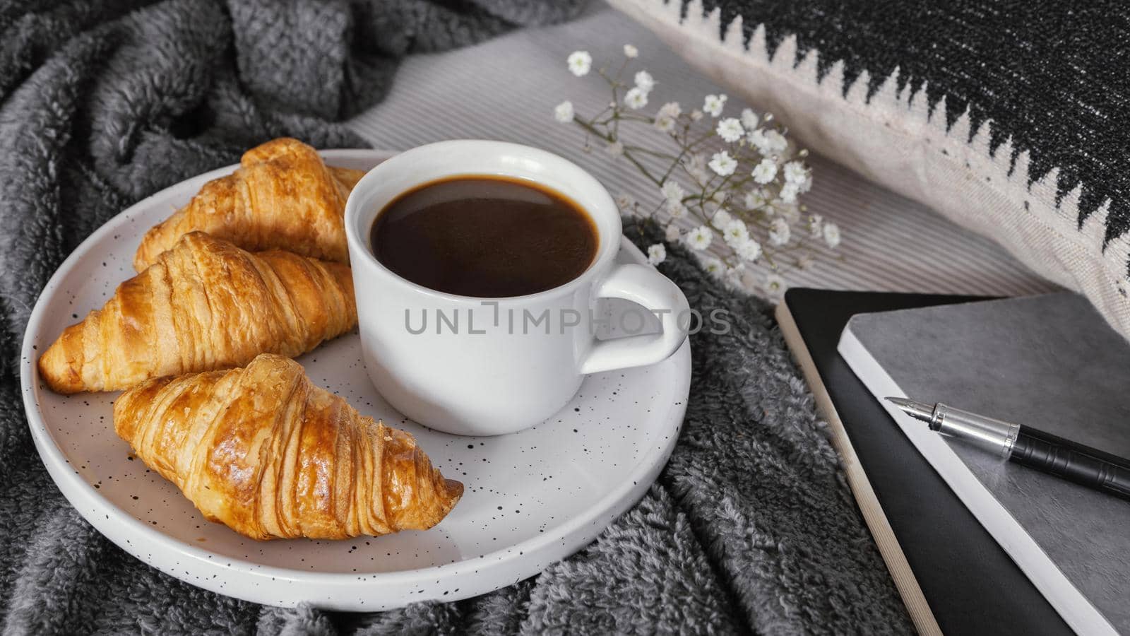 coffee croissants breakfast. Resolution and high quality beautiful photo