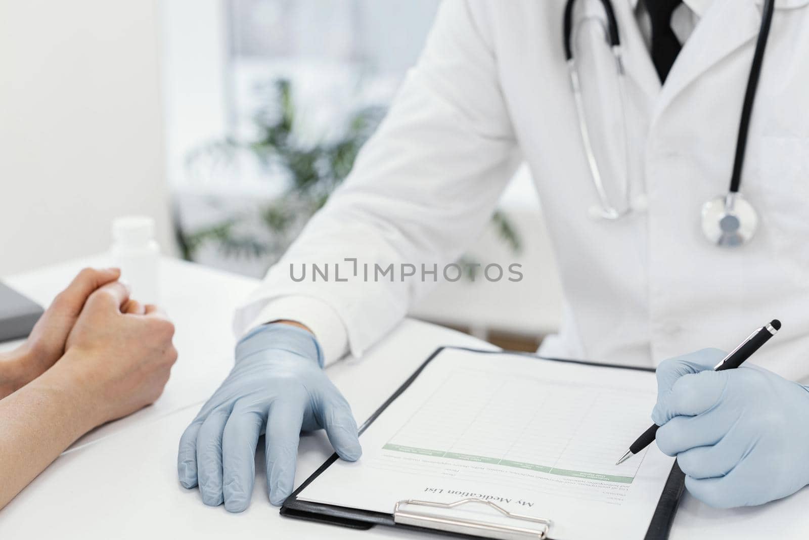 close up doctor wearing gloves. Resolution and high quality beautiful photo