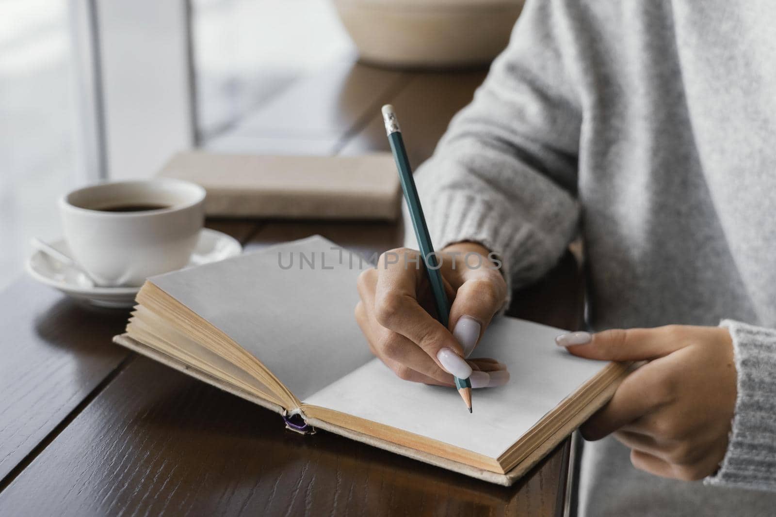 close up hand writing notebook. Resolution and high quality beautiful photo