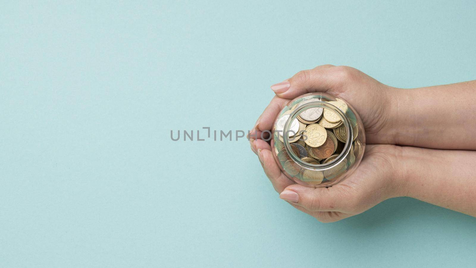 coins glass jar with copy space. Resolution and high quality beautiful photo
