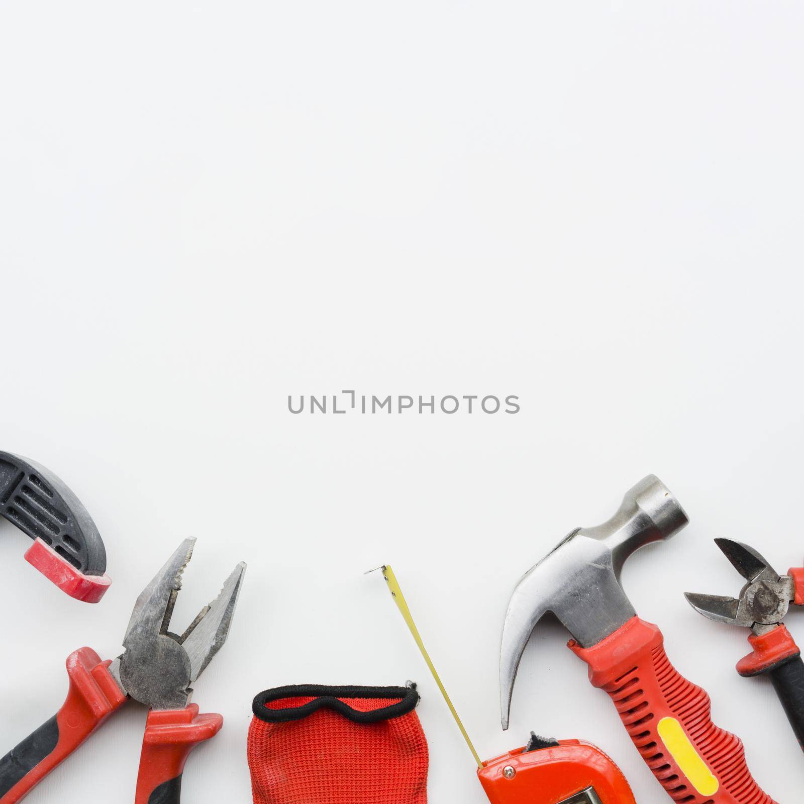carpentry instruments white background. Resolution and high quality beautiful photo