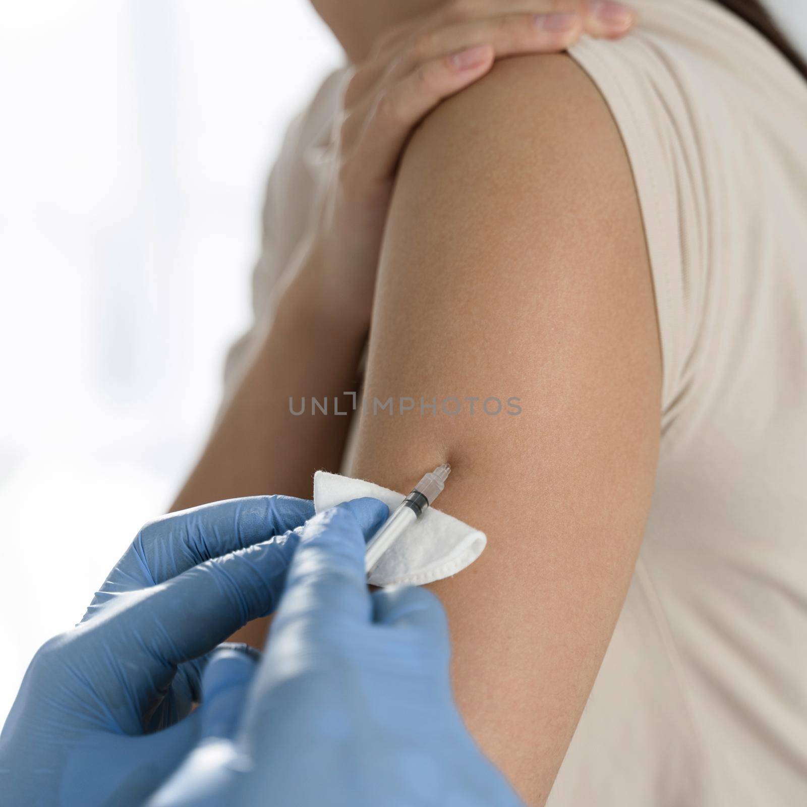 coronavirus vaccine woman s arm. High quality beautiful photo concept by Zahard