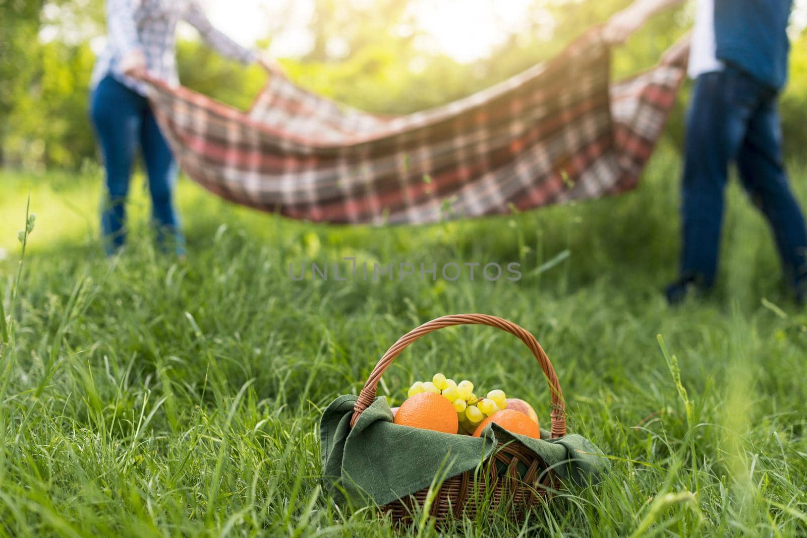 couple having romantic picnic. Resolution and high quality beautiful photo