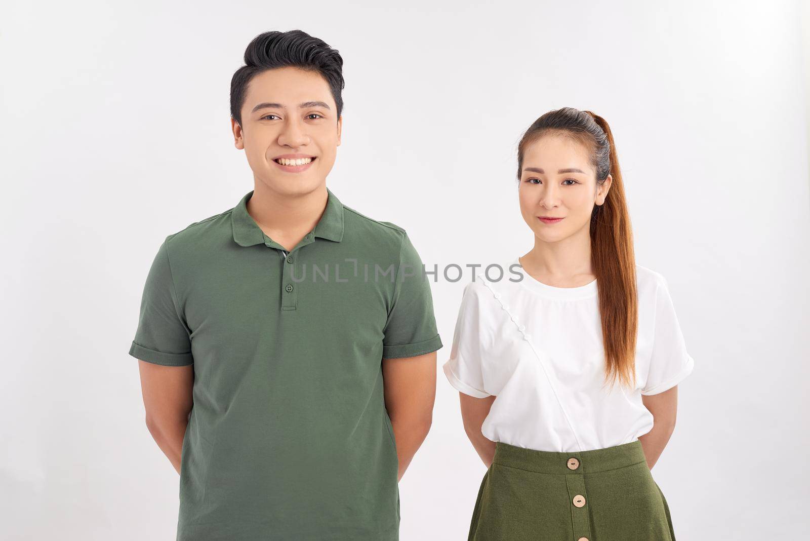 Beautiful Loving Couple on white background