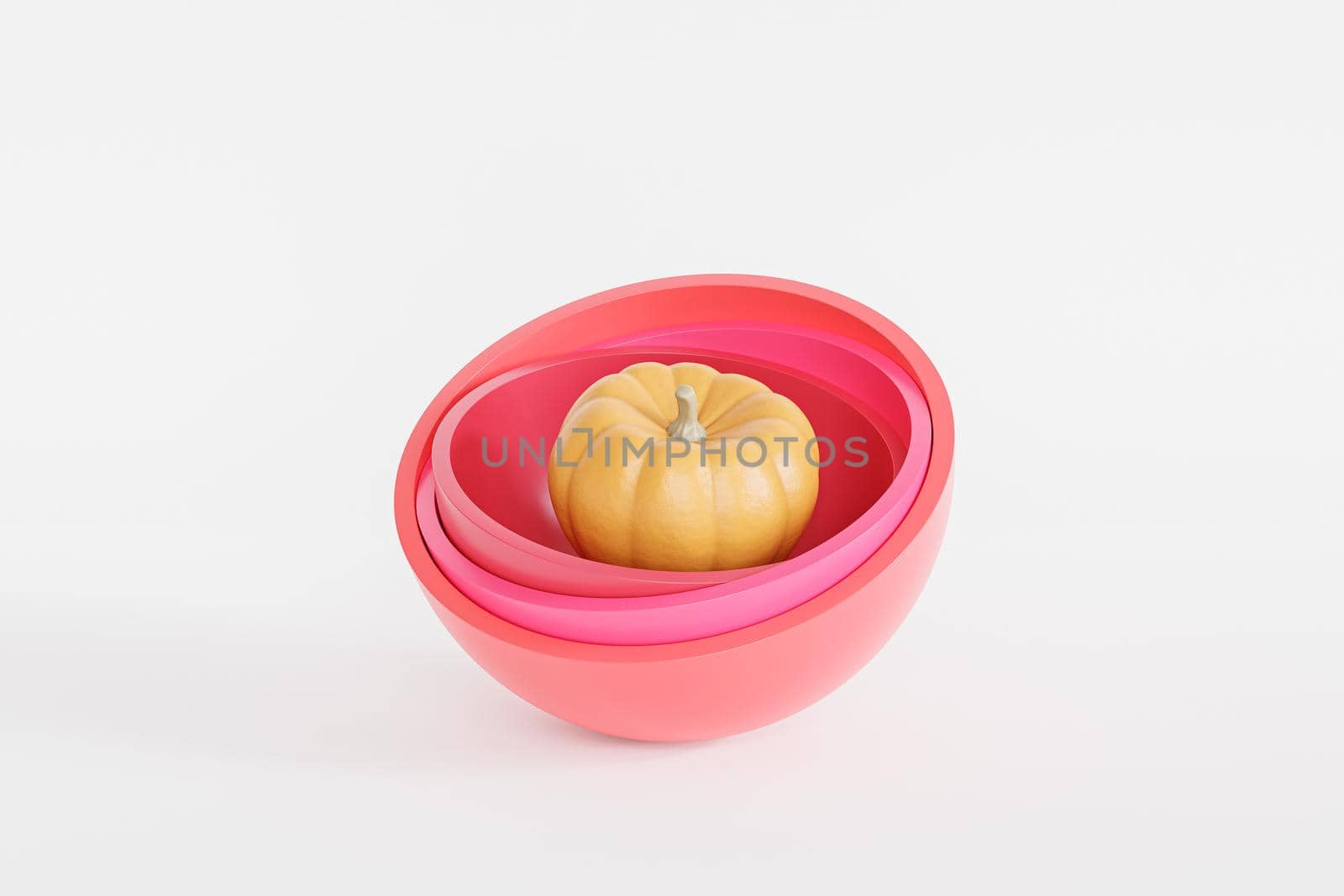 Pumpkin on white background for autumn holidays or sales, 3d render by Frostroomhead