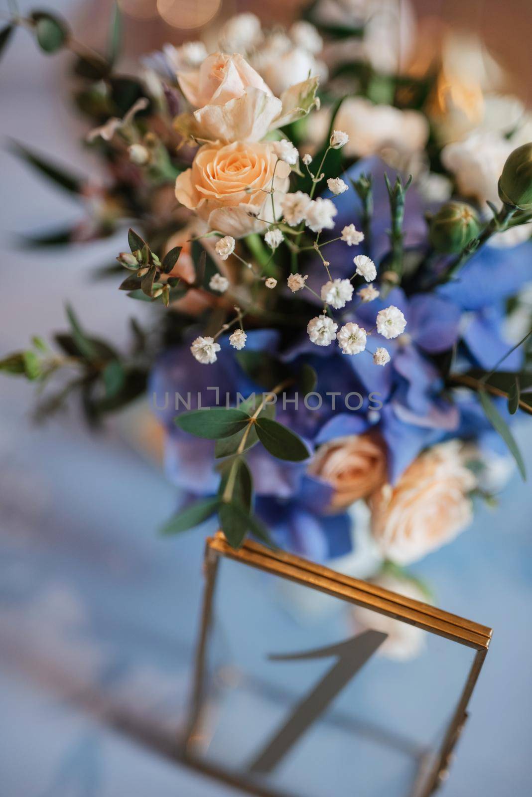 elegant wedding decorations made of natural flowers and green elements