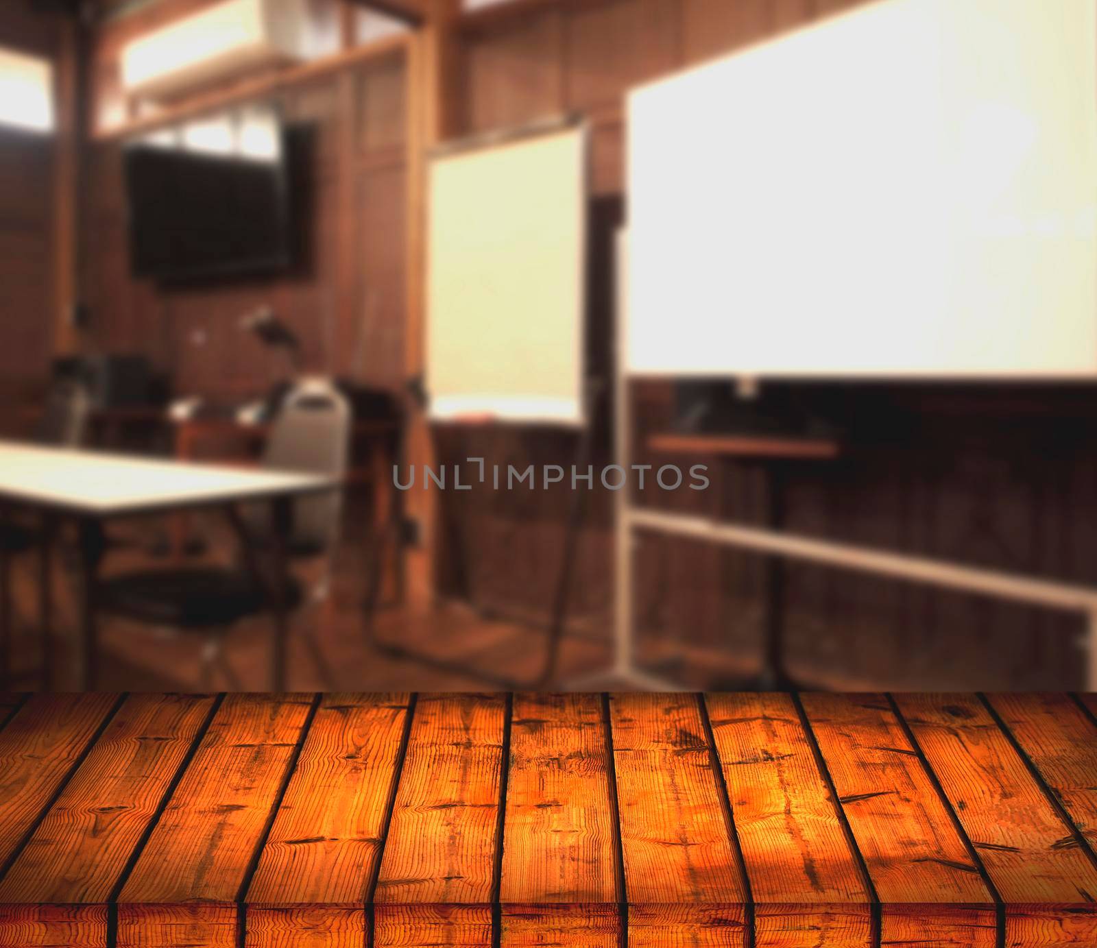 Wood studio room texture background for product presentation