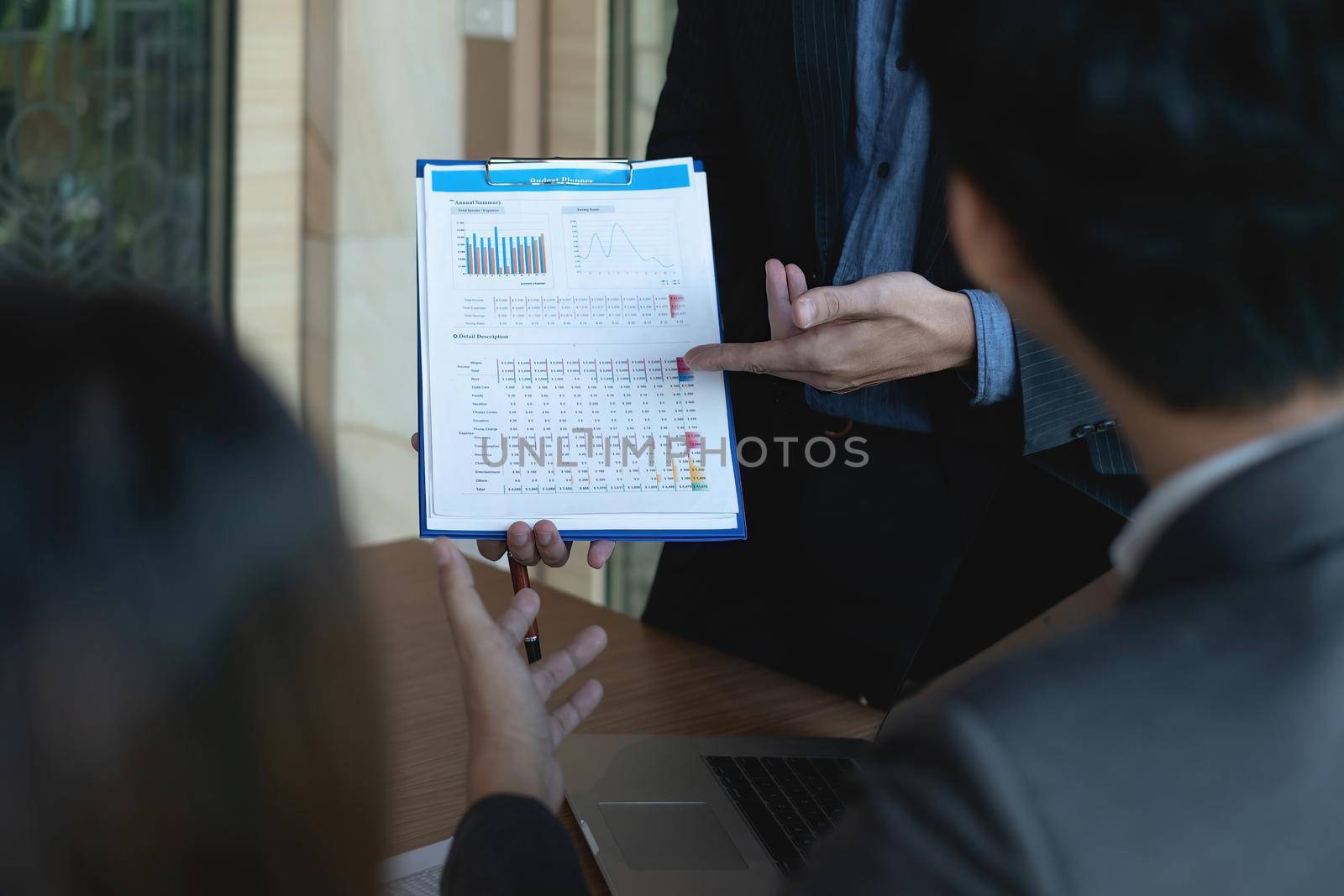 Group of Businesswoman and Accountant analyst data document on paperwork for investigation of corruption account. Anti Bribery concept. by itchaznong