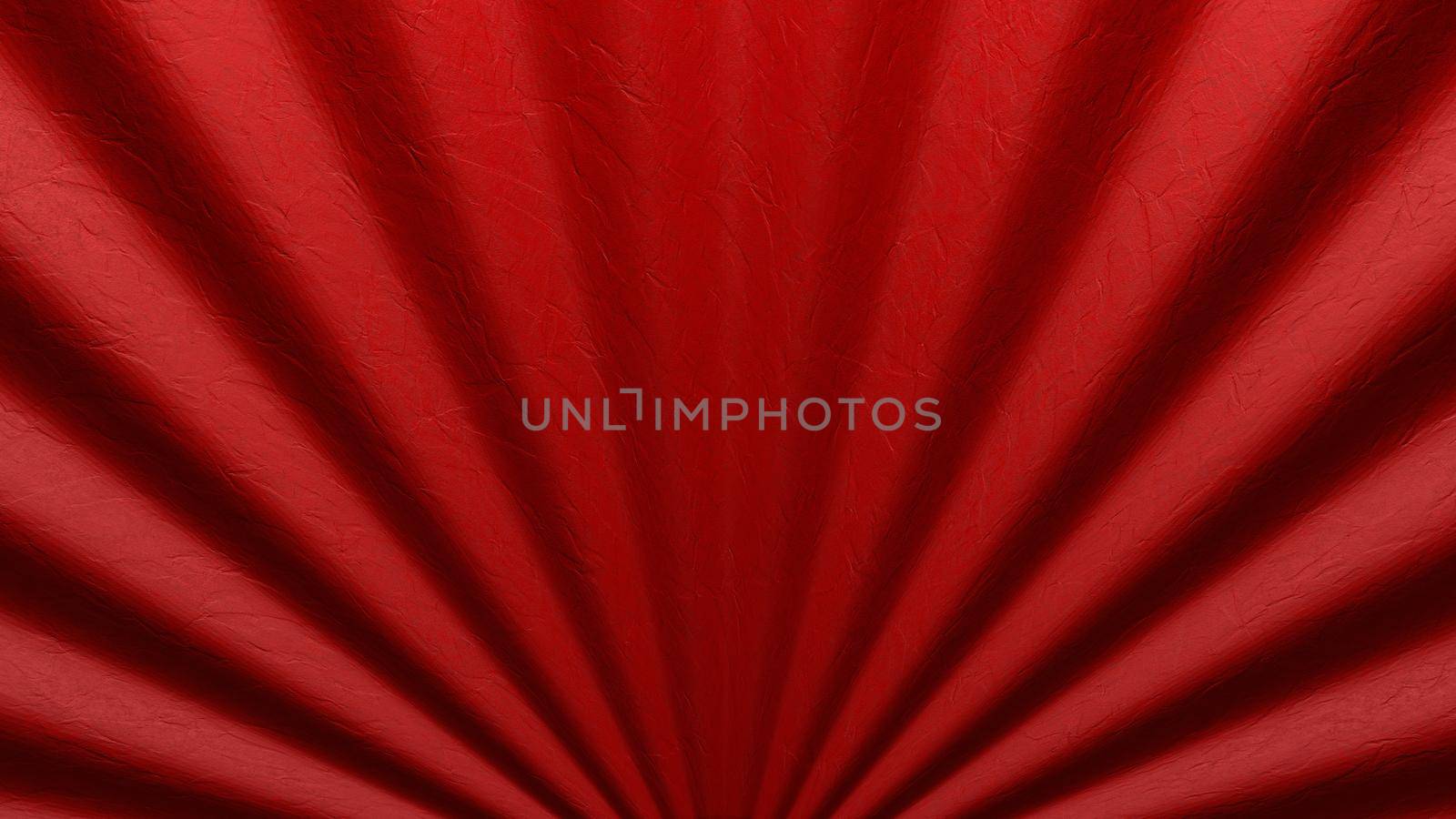 Closeup Chinese style folded fan or curtain for cinema background. Abstract wallpaper and backdrop object concept. 3D illustration rendering graphic design