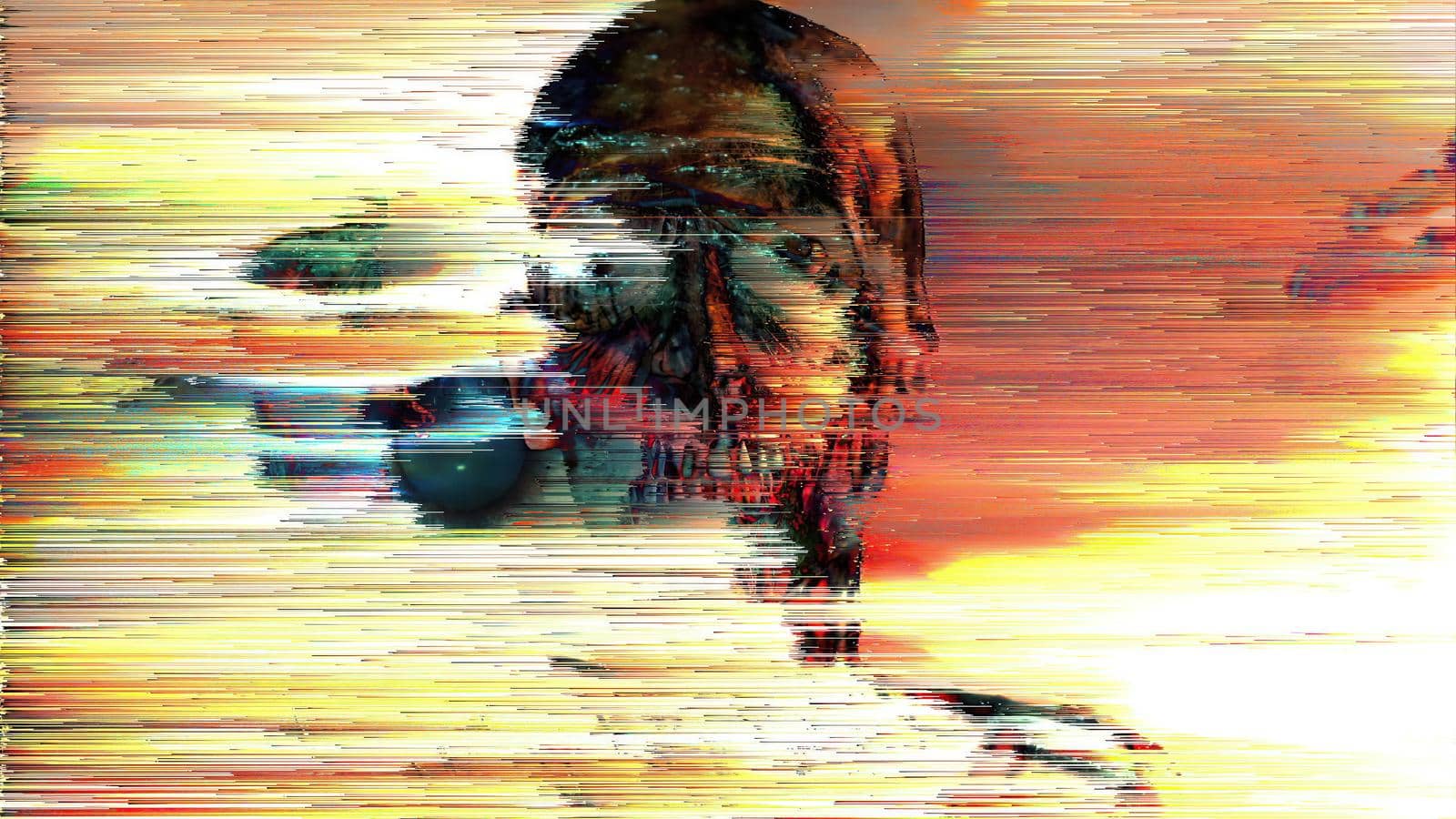 3d illustration - Abstract Screen Digital Pixel Sorting  by vitanovski