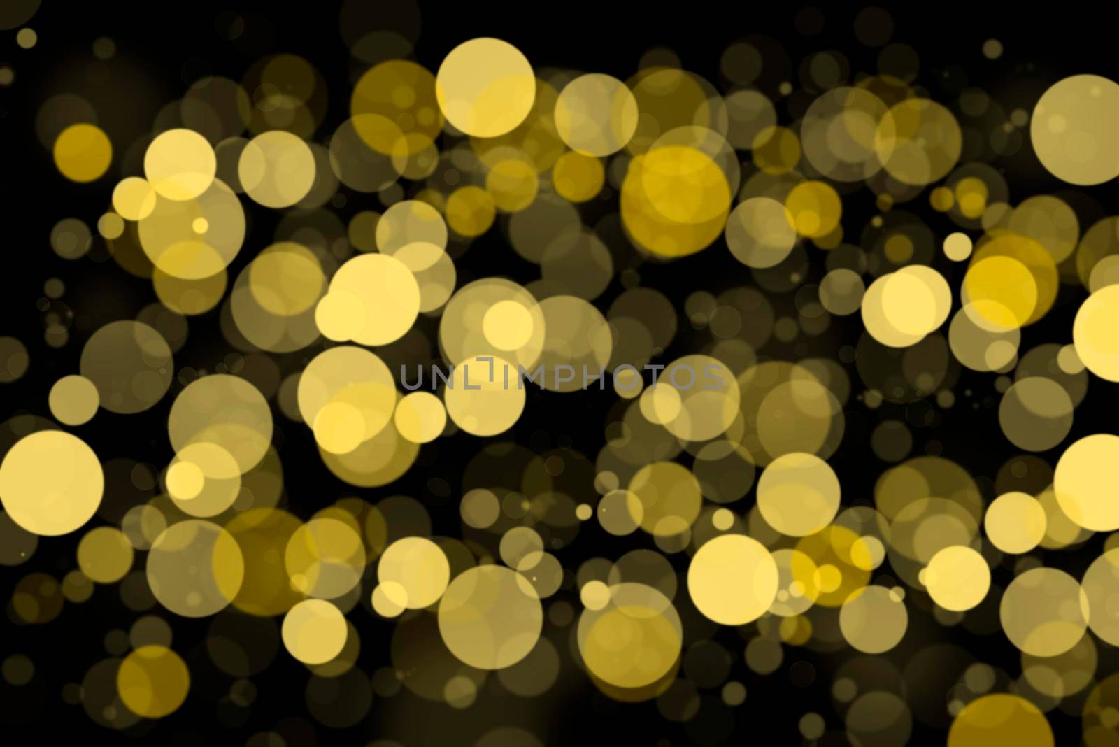 Golden Bokeh in Black background for overlay