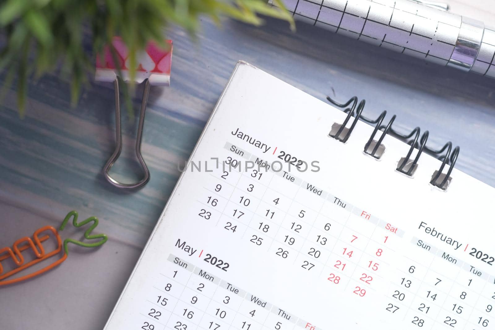 2022 January month on calendar on office desk by towfiq007