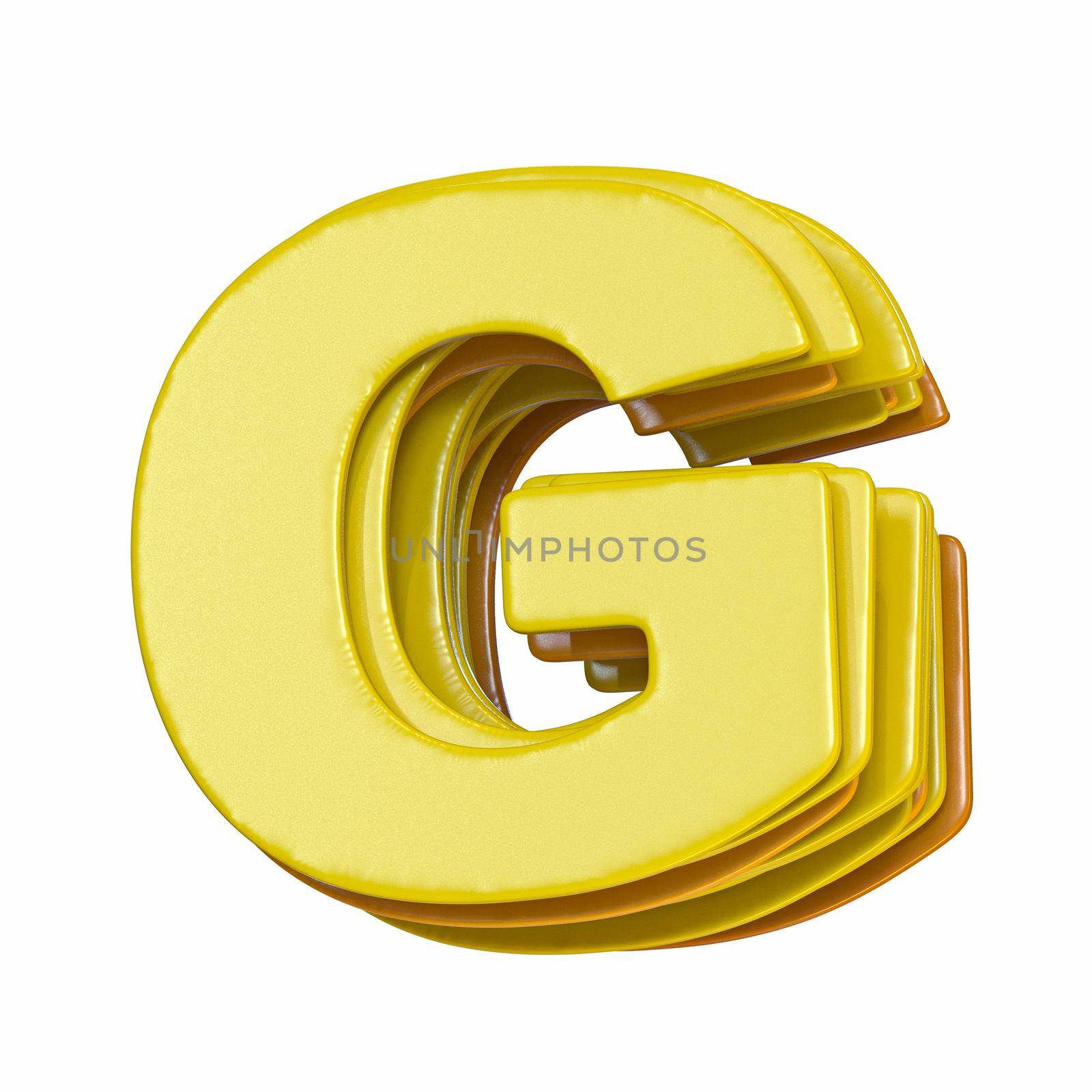 Yellow font Letter G 3D by djmilic