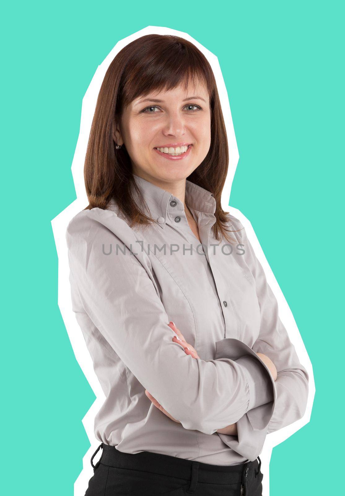 Smiling busiess woman showing confidence and happiness