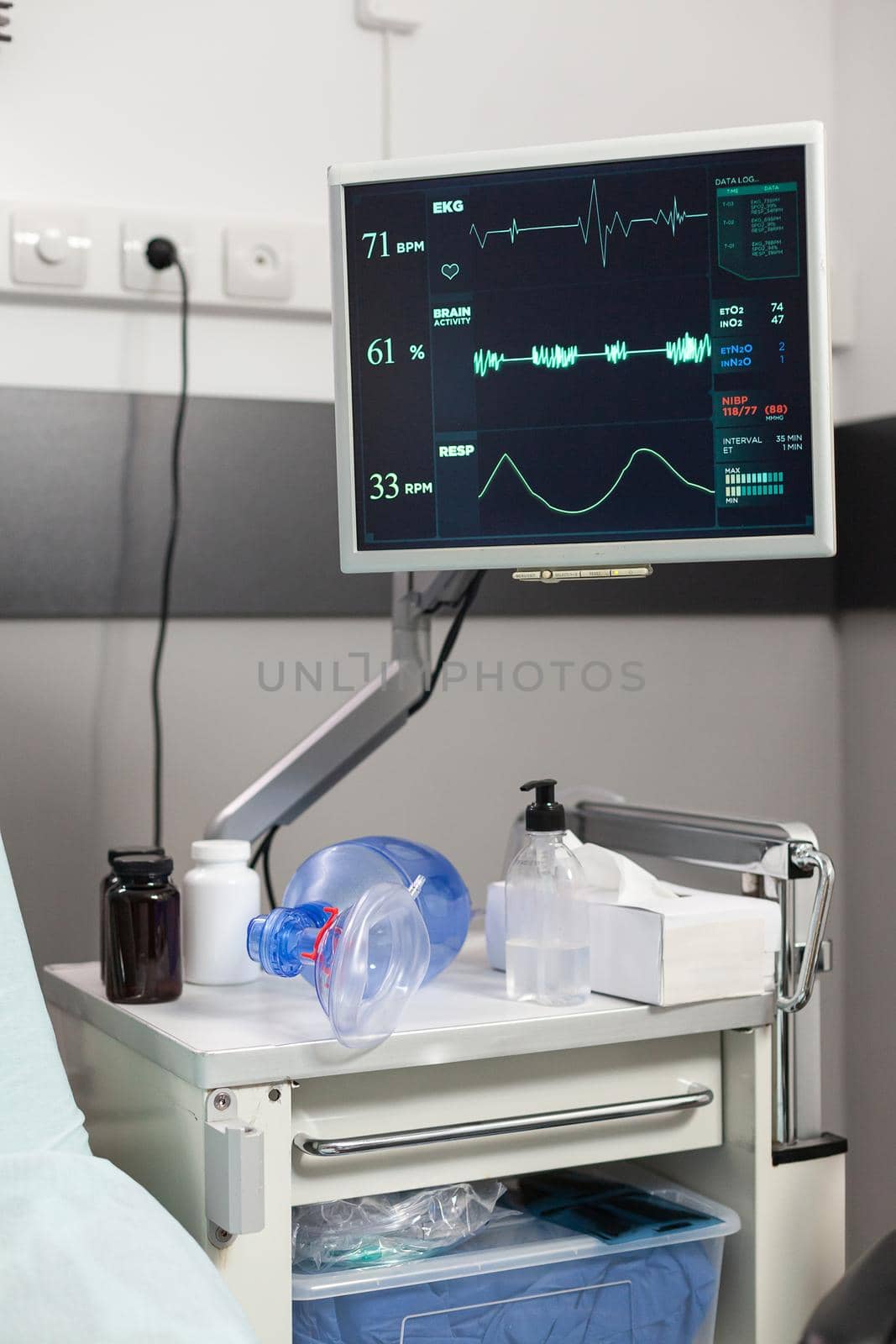 Modern technology in hospital room showing patient bmp by DCStudio