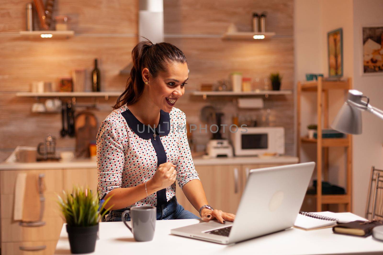 Portrait of happy businesswoman by DCStudio