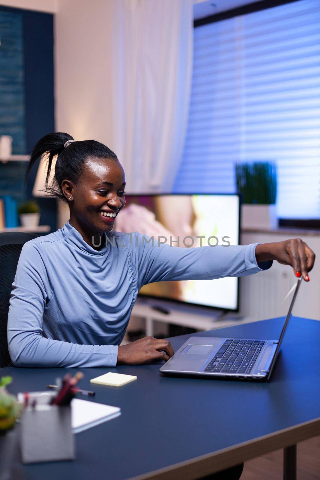 African freelancer working remote by DCStudio