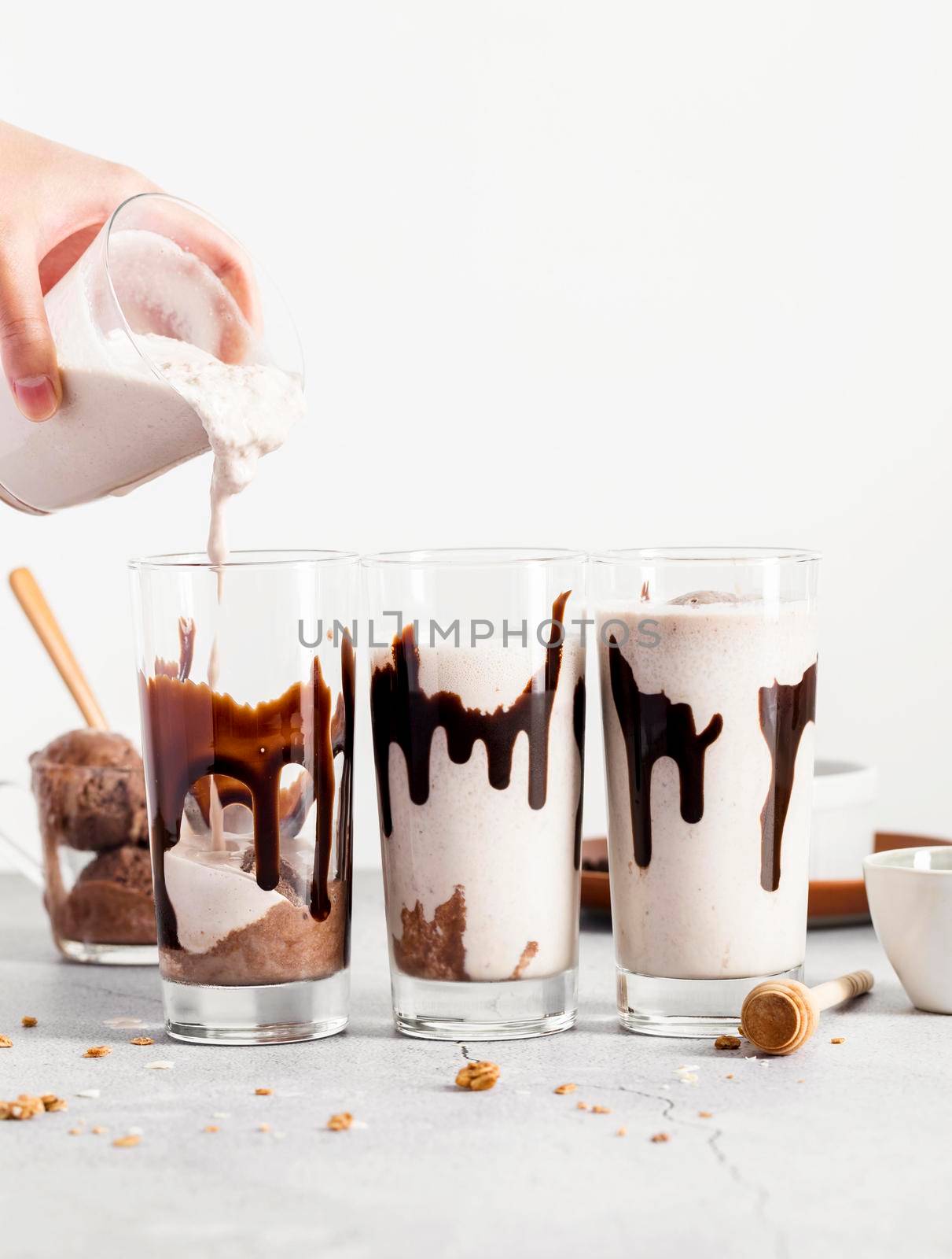 chocolate milkshake. High quality photo by Zahard