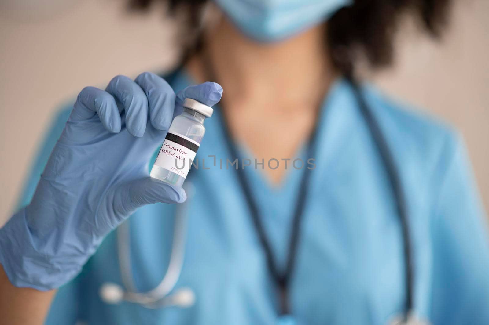 female doctor preparing vaccine patient. High resolution photo