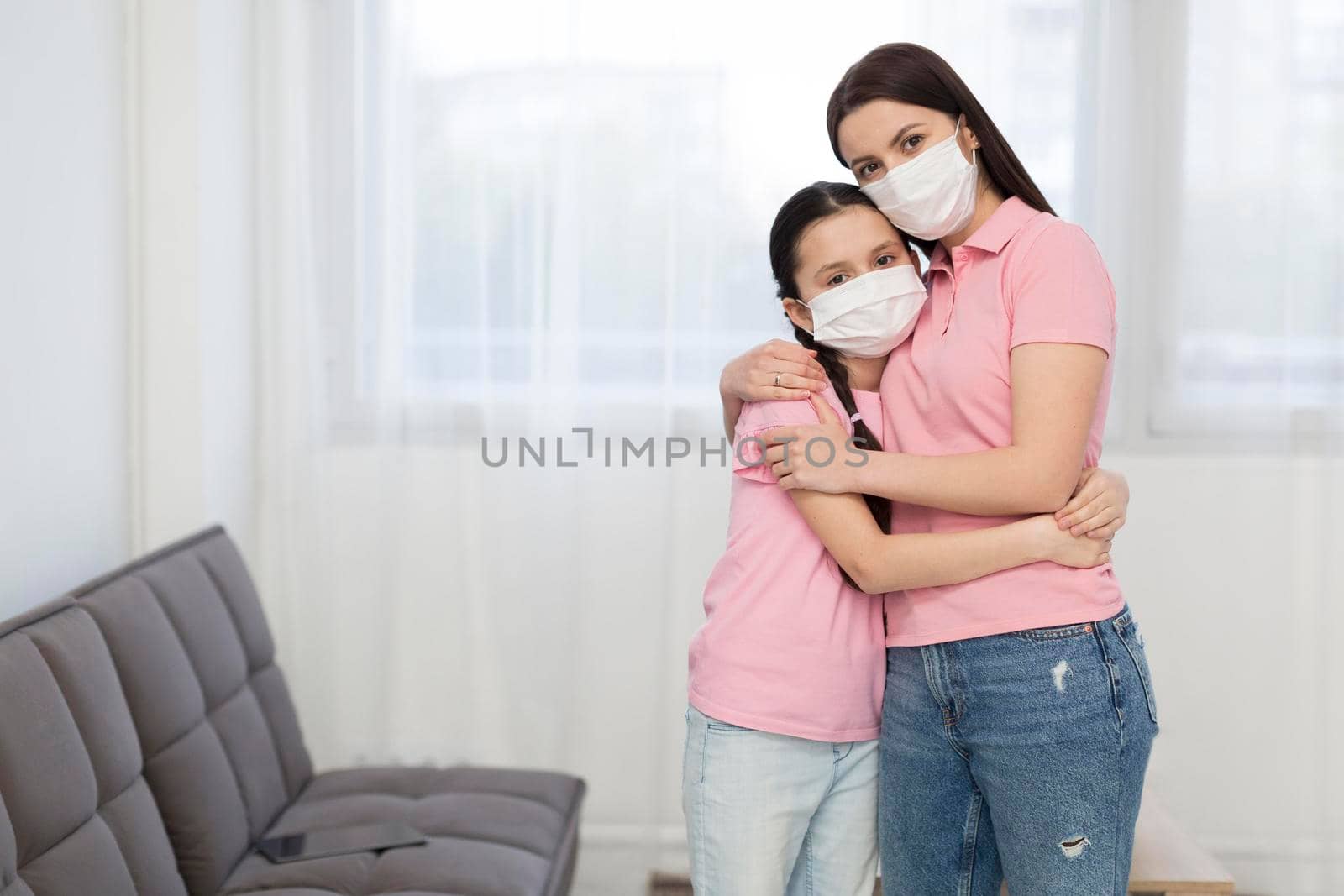 daughter mother hugging. High resolution photo
