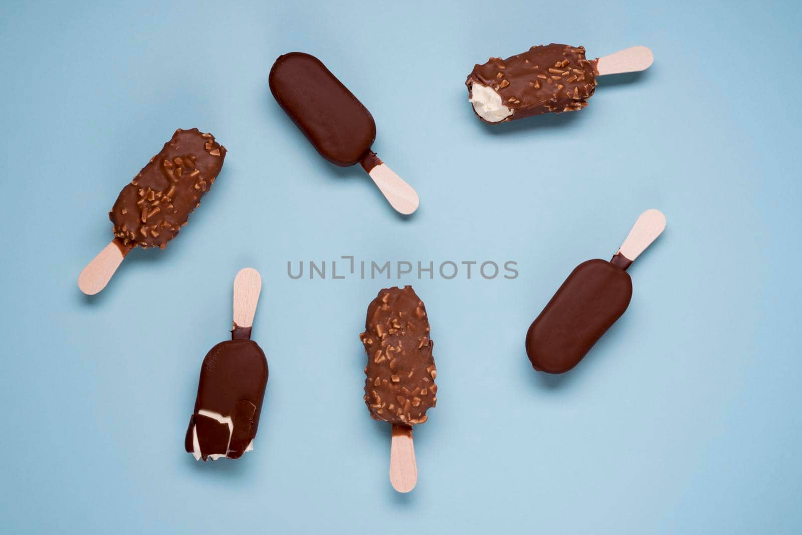selection tasty chocolate ice cream table. High resolution photo