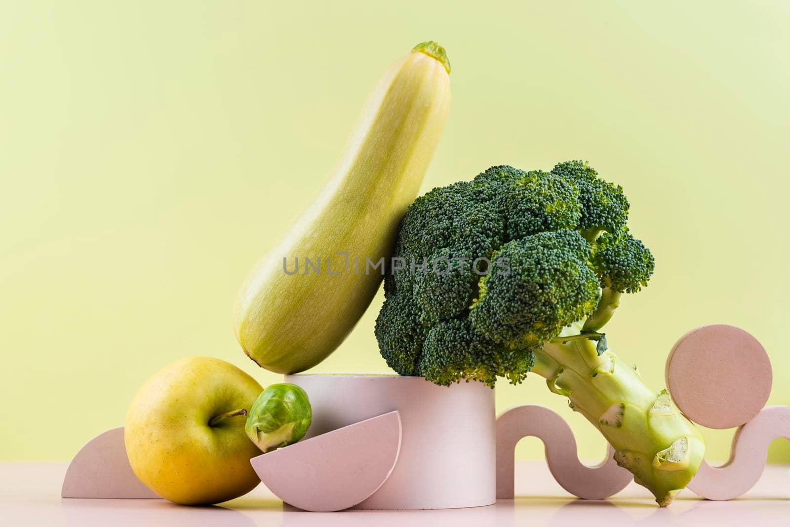 arrangement delicious fresh fruits veggies. High resolution photo