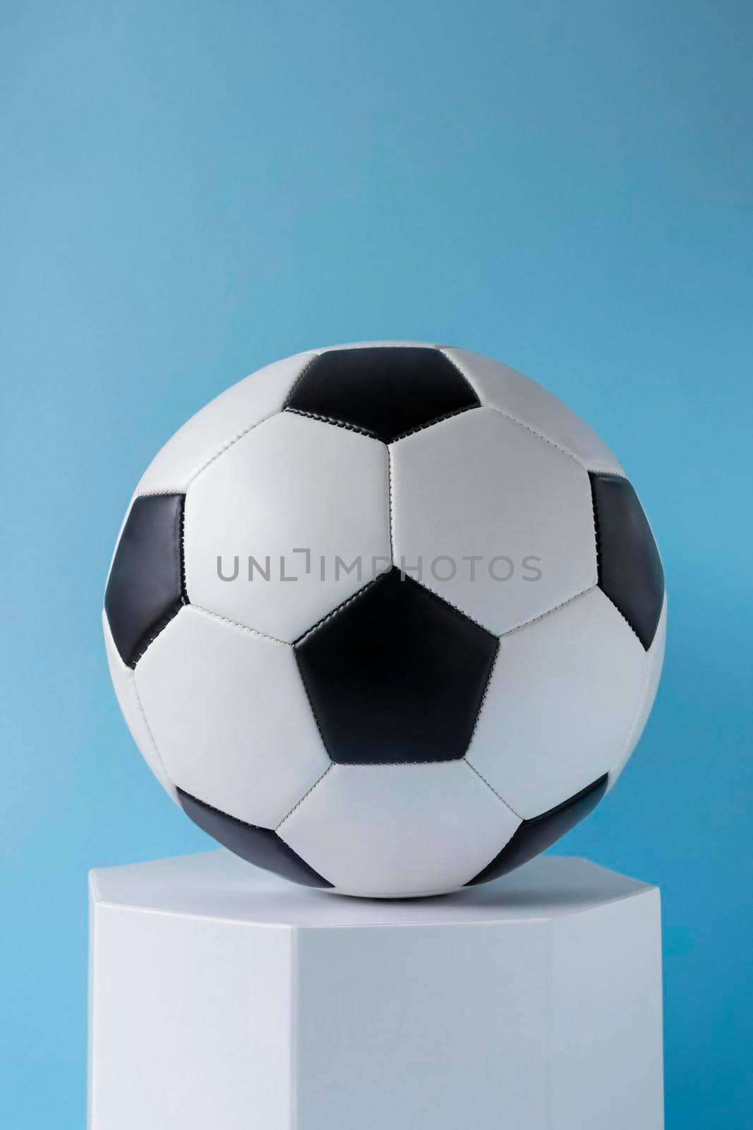 front view football hexagonal shape. High resolution photo