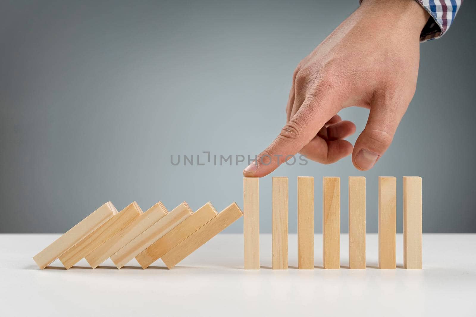 wooden blocks paused from falling. High resolution photo