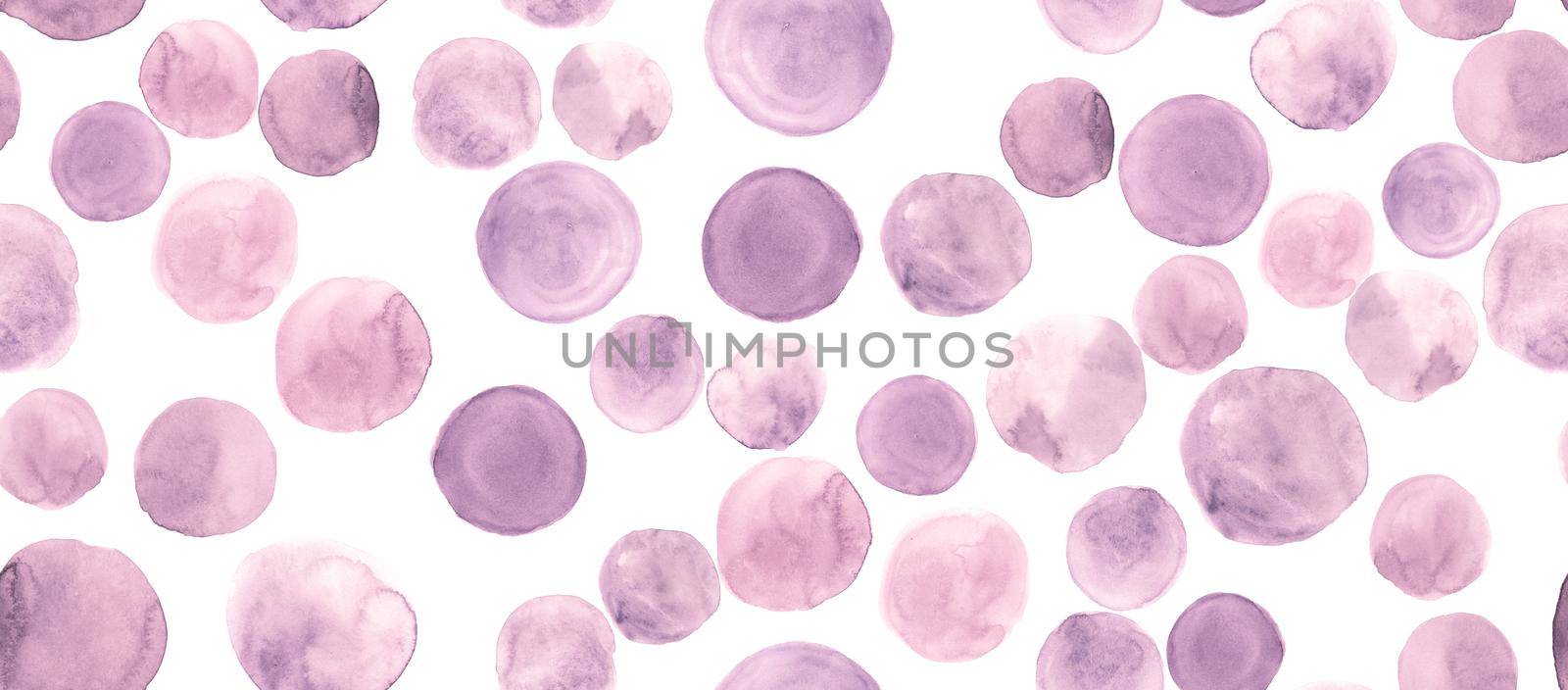 Seamless Watercolor Wallpaper. Graphic Brush Paint Dots Illustration. Art Hand Paint Rounds. Cute Watercolour Wallpaper. White Circles Pattern. Pink Modern Spots Background. Watercolour Wallpaper.