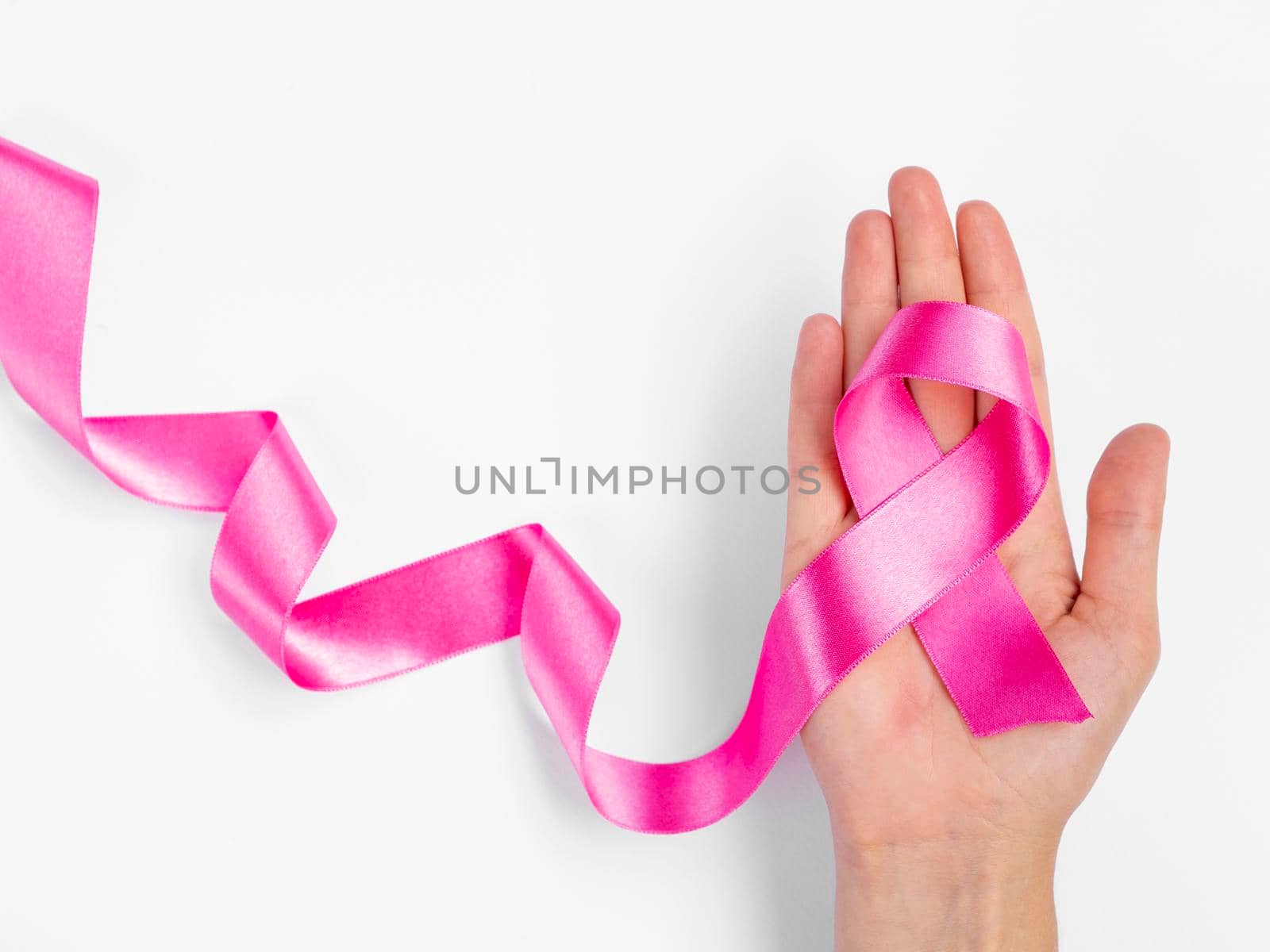 palm with pink ribbon. High resolution photo