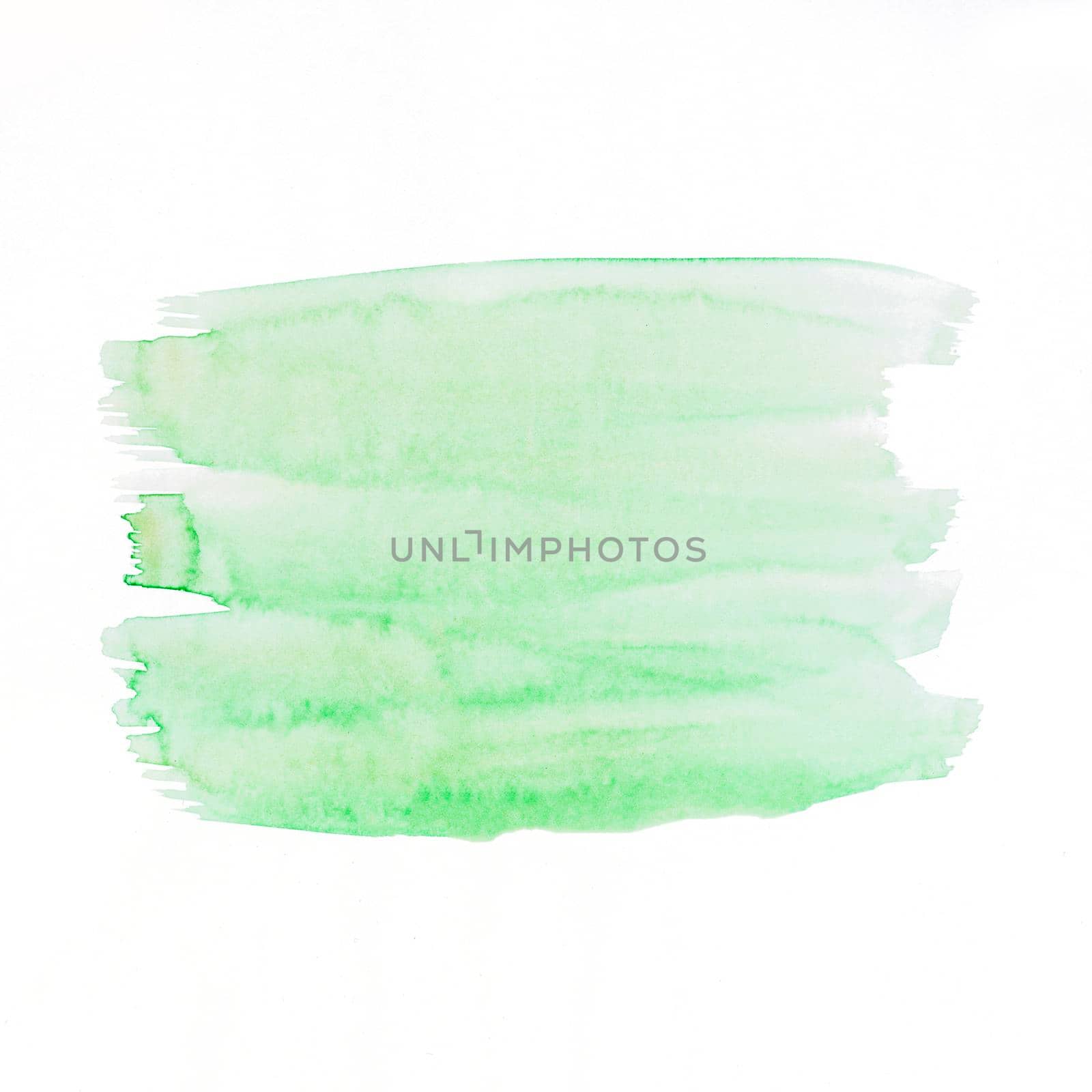 green watercolor brush stokes white background. High resolution photo