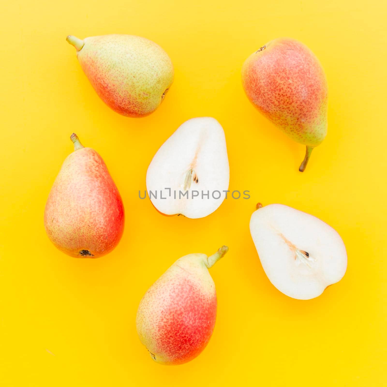 whole cut pear with seeds. High resolution photo