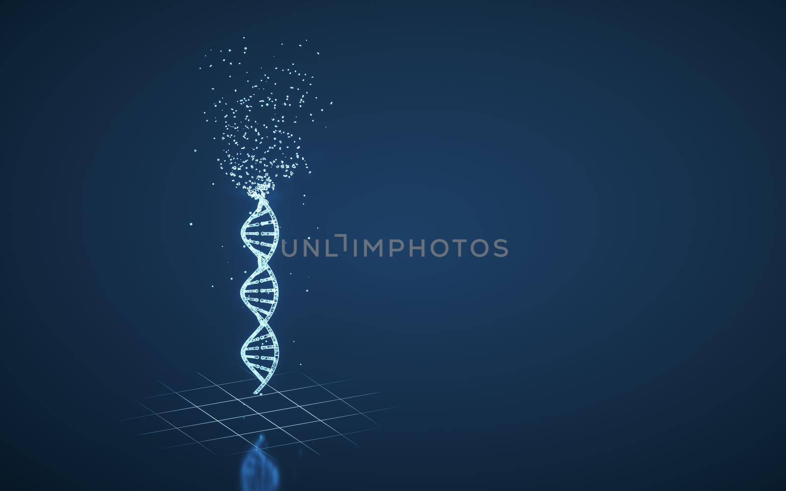 DNA and chromosomes,genes and inheritance,3d rendering. Computer digital drawing.