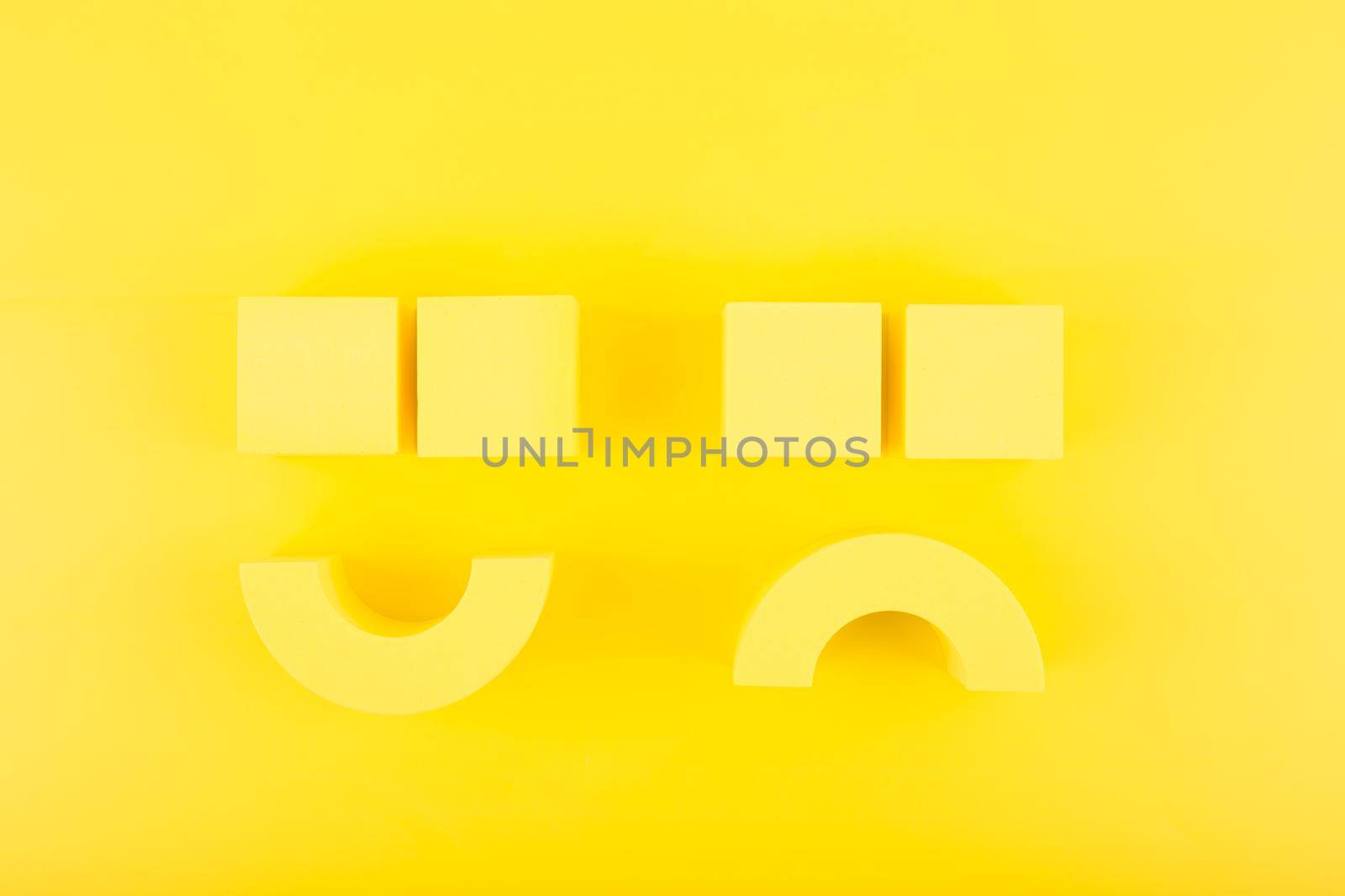 Unhappy and happy smile symbols next to each other on yellow background. Concept of World Smile day, emoji or customer satisfaction evaluation by Senorina_Irina