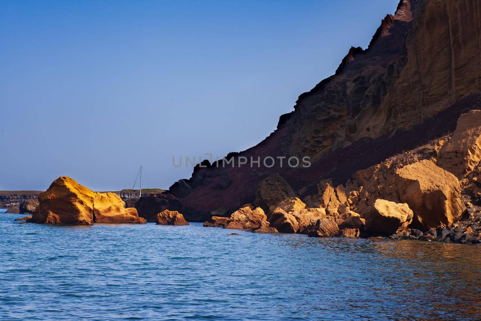 Rock on the sea of Linosa by bepsimage