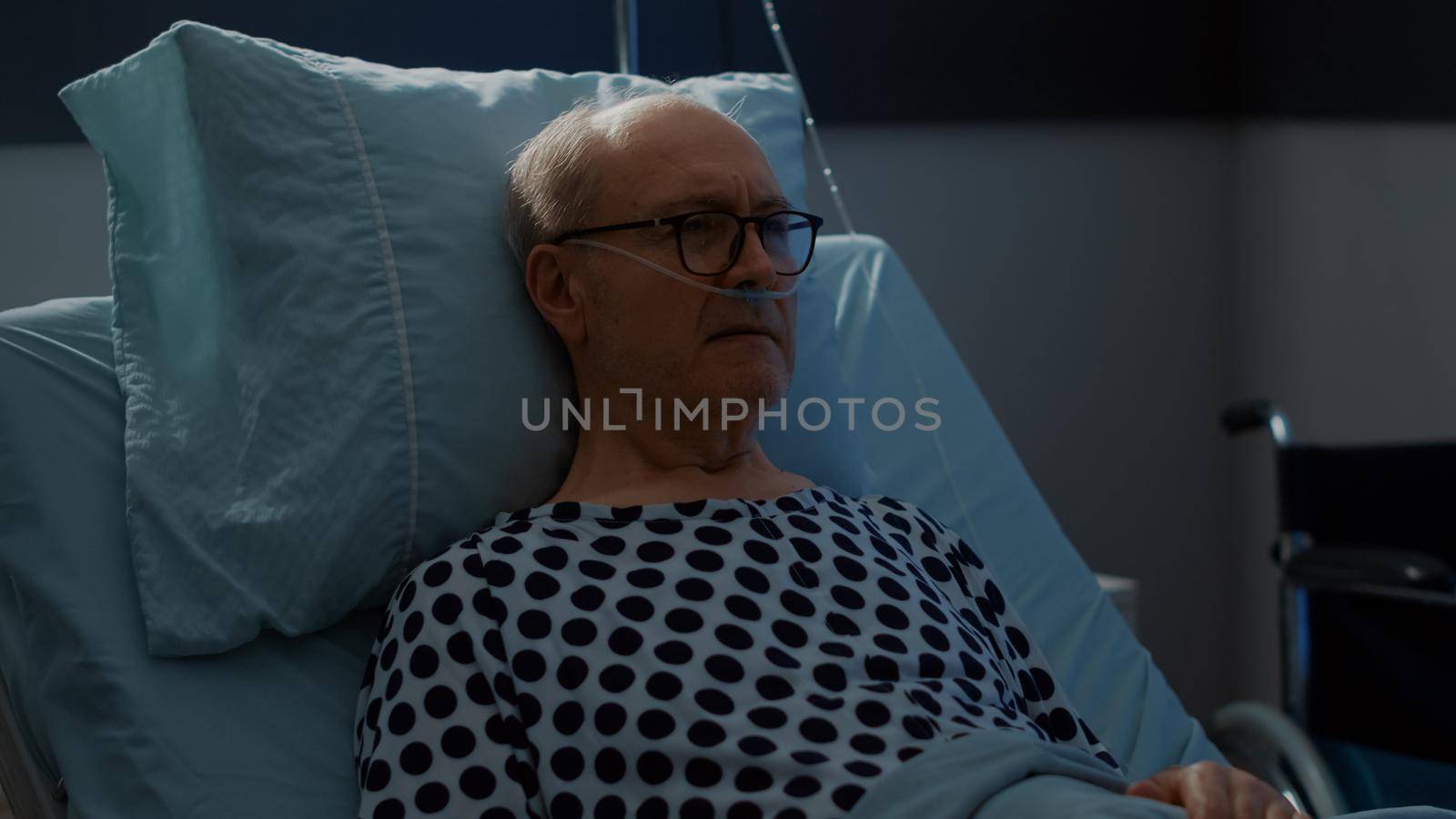 Hospital ward patient needing healthcare medication by DCStudio