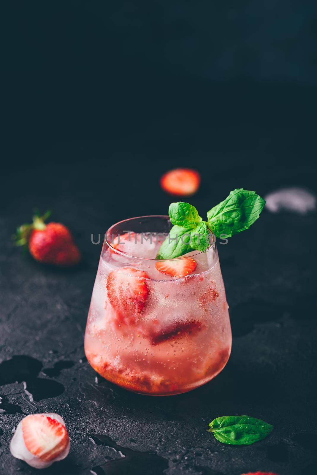 Strawberry cocktail with gin and soda by Seva_blsv