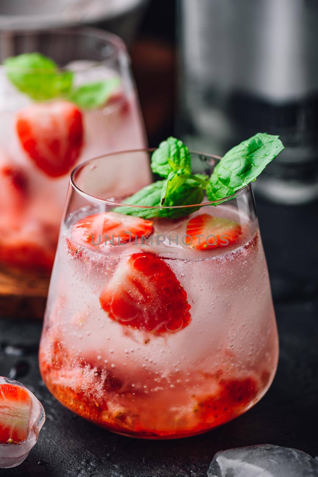 Strawberry cocktails with gin and tonic by Seva_blsv