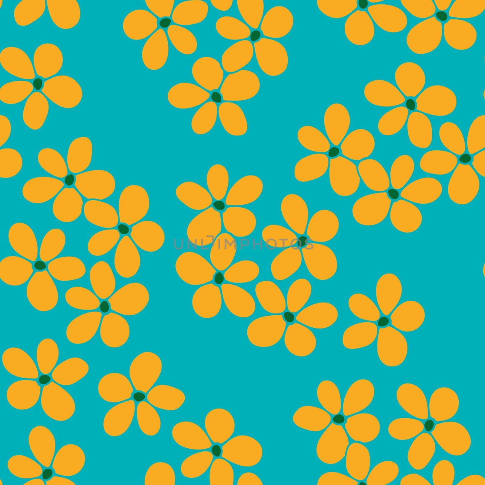 Floral Seamless Pattern. Simple Colorful Background with Flower. by Rina_Dozornaya