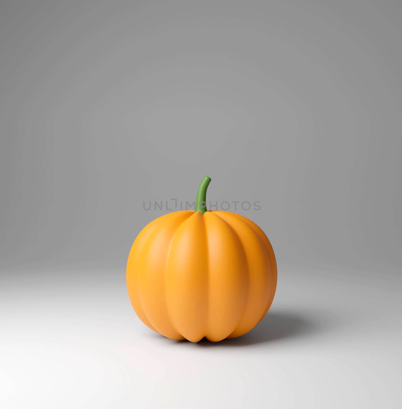 A Pumpkin on white background, 3d illustration by Antonelli