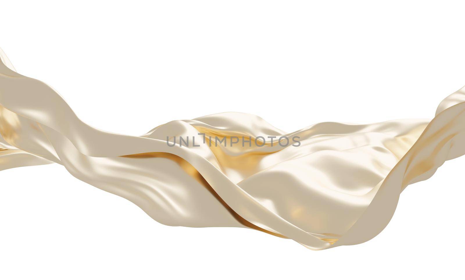 Pearl cloth flying in the wind isolated on white background 3D render