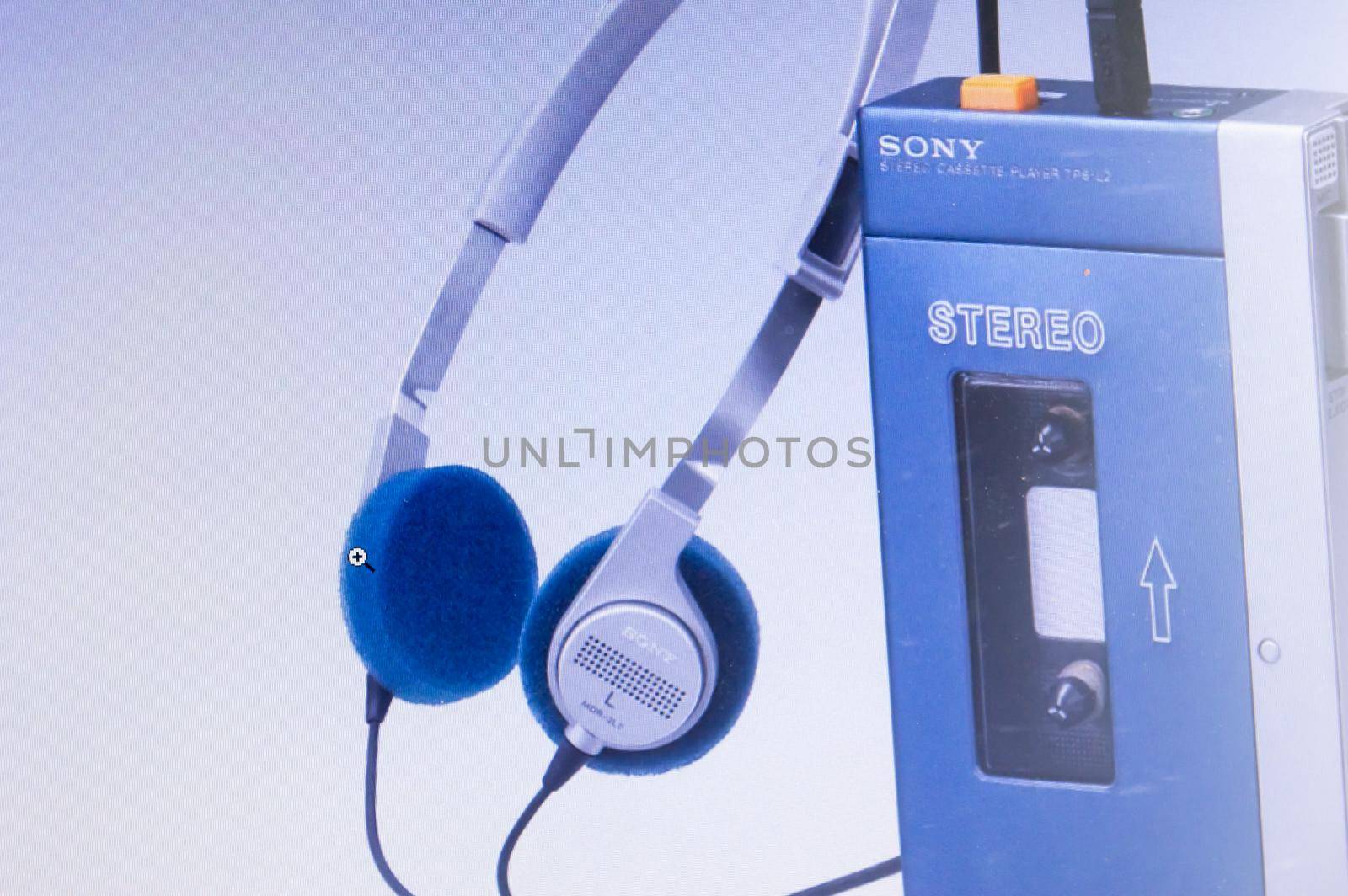 Pics of The first iconic Sony Walkman portable cassette tape players went on sale July 1st, 1979 for $150. Kolkata India 20th July 2021 by sudiptabhowmick