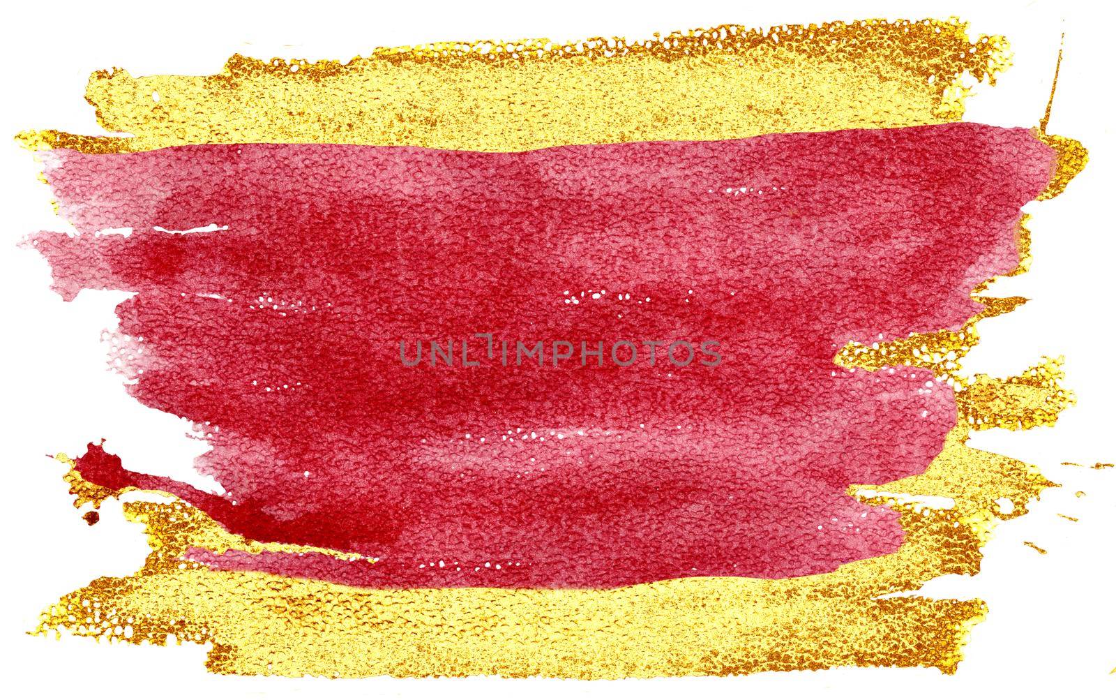 Coloured Watercolor Background. Red and gold brush strokes by NataOmsk
